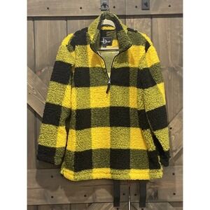 Boxercraft Sherpa‎ Fleece Pullover 1/4 Quarter Zip Jacket Yellow Black Unisex L